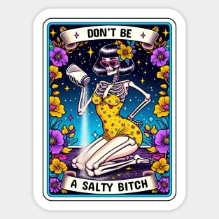 "The Salty Bitch" Skeleton Funny Tarot Card Sticker